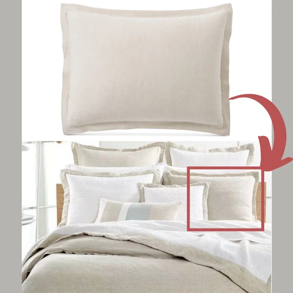 NIB Hotel Collection Natural Linen (1)‎ Standard Sham Pillow Case